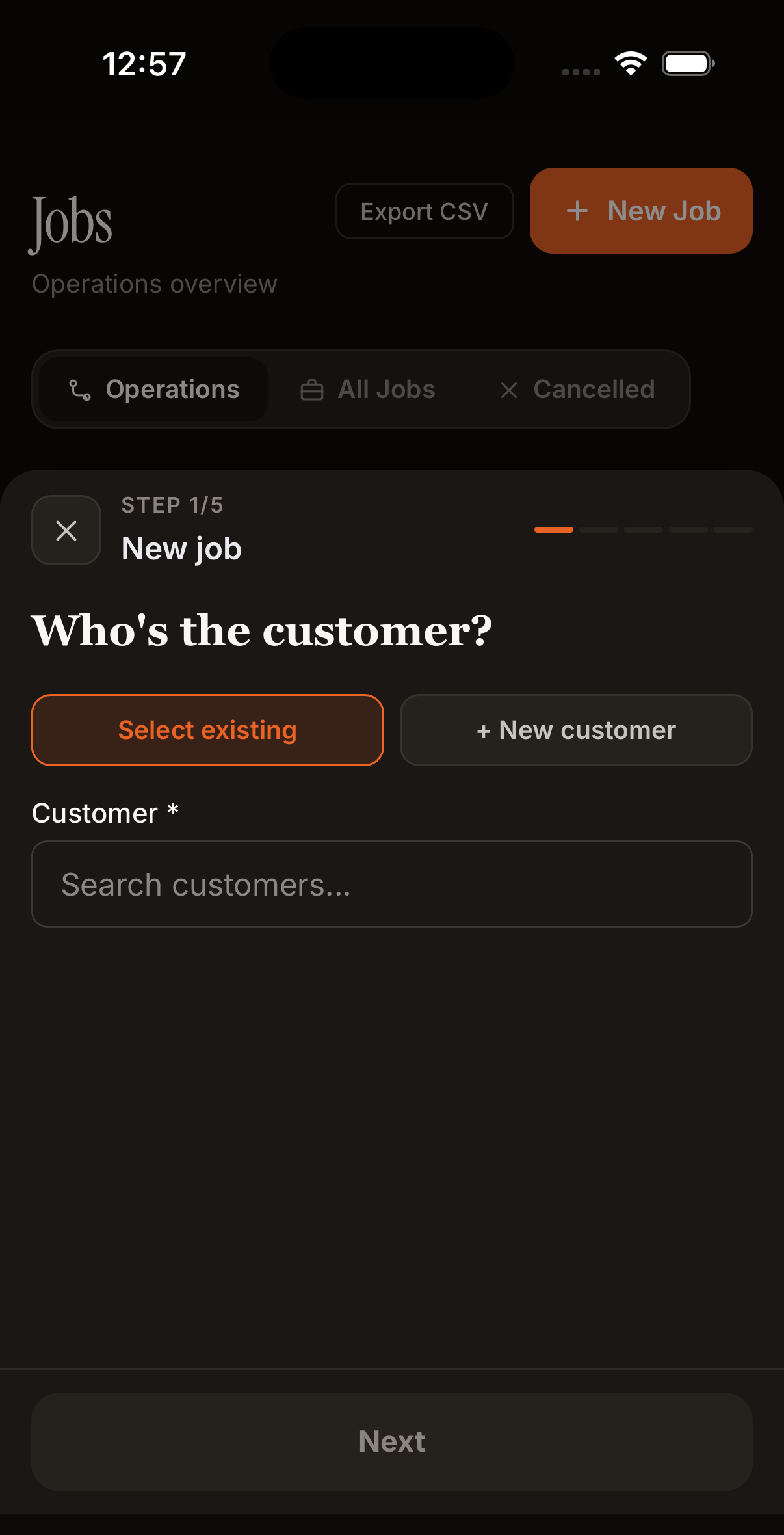 New job form