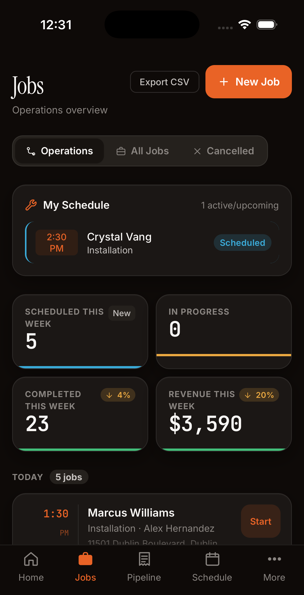 Operations view